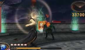 Screenshot from God Hand of Gene using a special attack on a demon