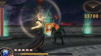 Screenshot from God Hand of Gene using a special attack on a demon
