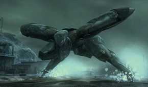 Screenshot from Metal Gear Solid 4 of Metal Gear Ray