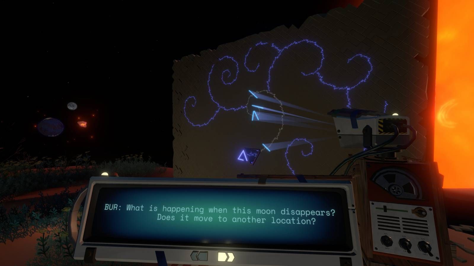 Screenshot from Outer Wilds of a star chart