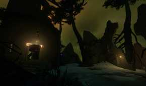 Screenshot from Outer Wilds of a ruined building