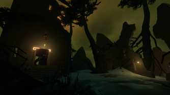 Screenshot from Outer Wilds of a ruined building