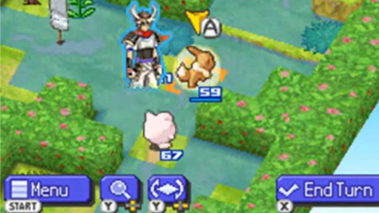 Screenshot from Pokemon Conquest of Eevee attacking