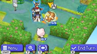Screenshot from Pokemon Conquest of Eevee attacking