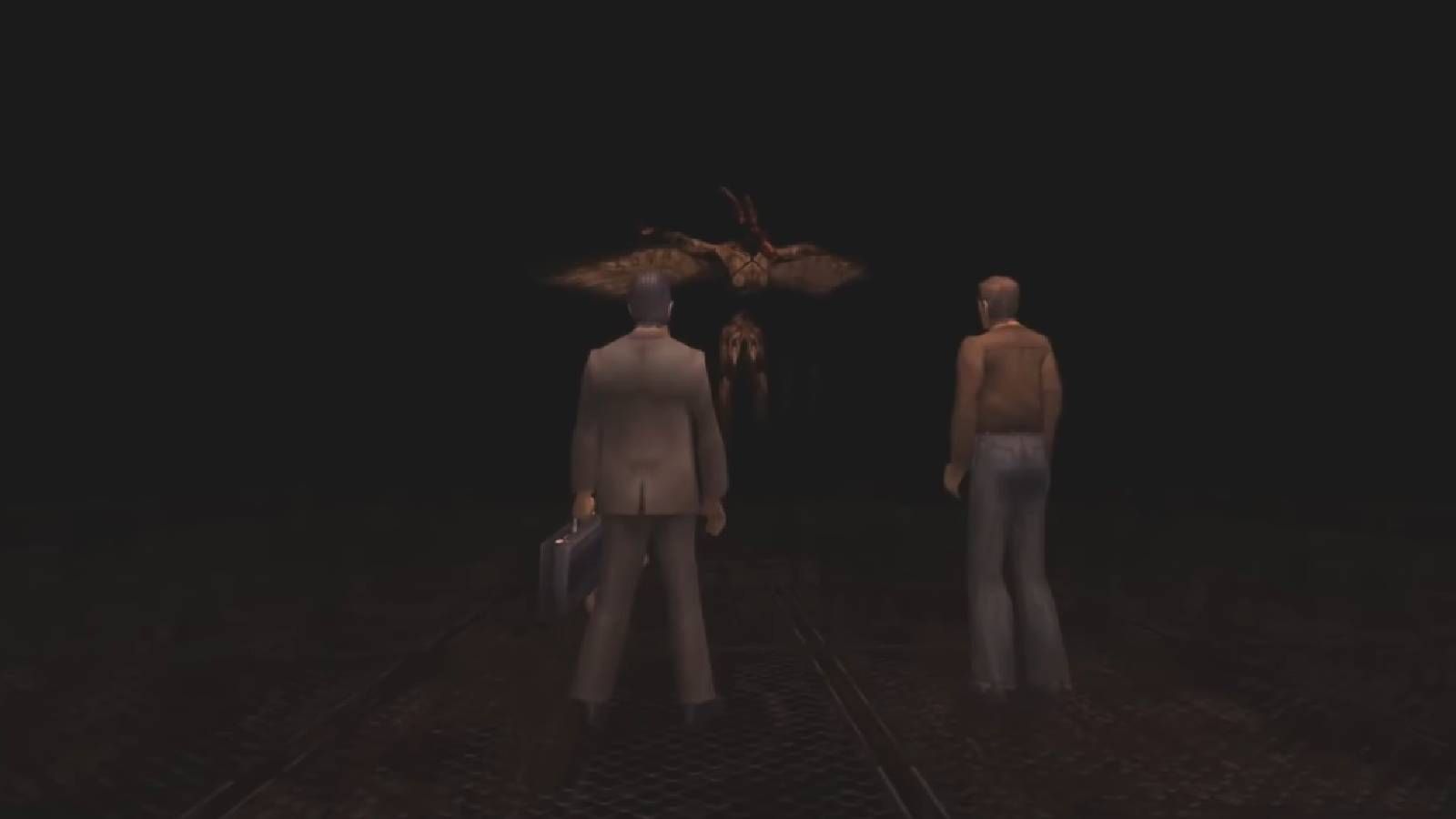 Screenshot of Harry in Silent Hill with the final boss