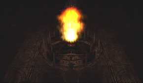Screenshot of Harry in Silent Hill coming across a ritual