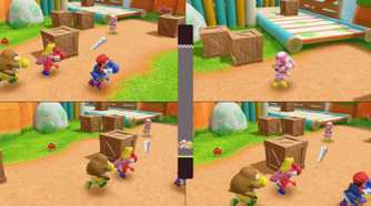 Screenshot of Super Mario Party Jamboree of characters in a race