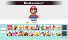 Screenshot of Super Mario Party Jamboree of the character select screen