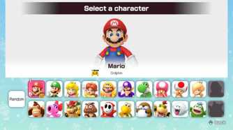 Screenshot of Super Mario Party Jamboree of the character select screen
