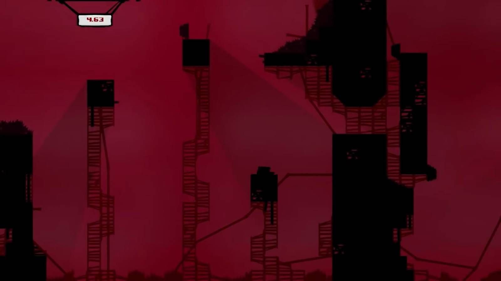a dark level from Super Meat Boy