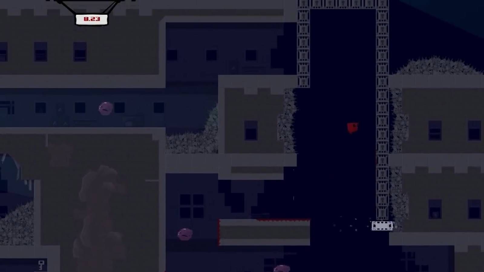A difficult jump in Super Meat Boy