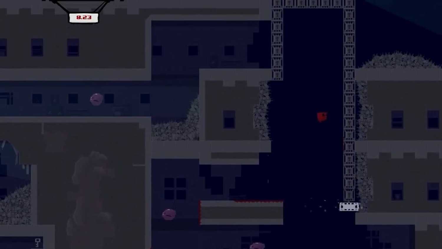 A difficult jump in Super Meat Boy