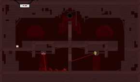 Super Meat Boy fighting through a laser level