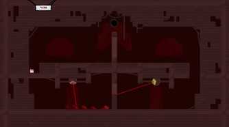 Super Meat Boy fighting through a laser level