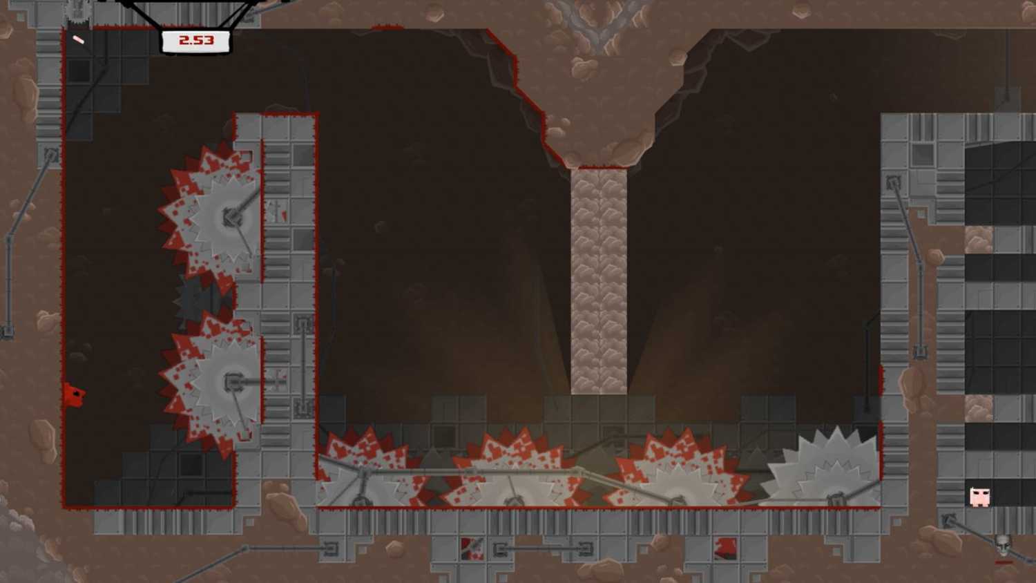 Super Meat Boy next a deadly saw trap