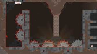 Super Meat Boy next a deadly saw trap