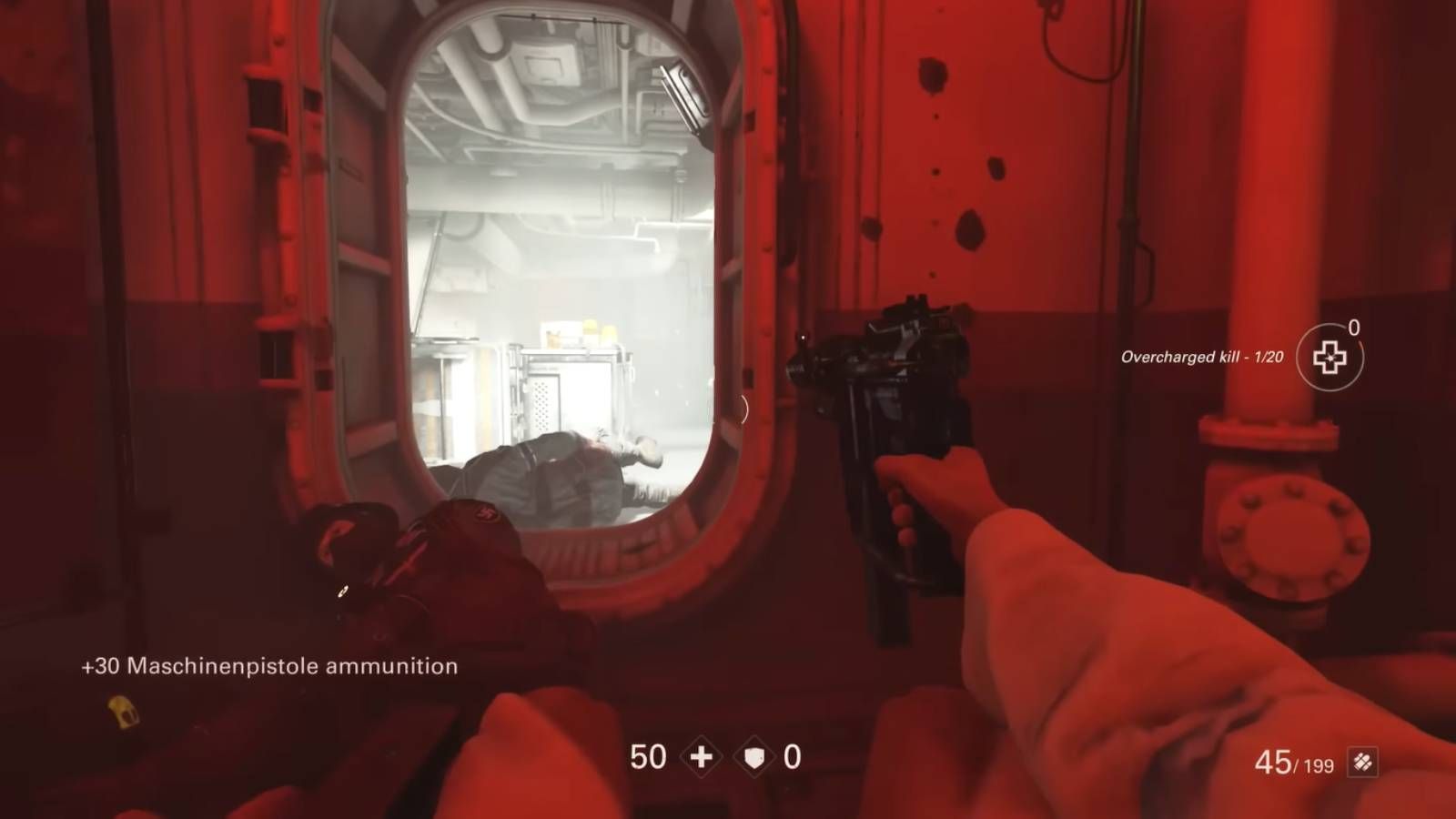 Screenshot from Wolfenstein II: The New Order of B.J. in a wheelchair