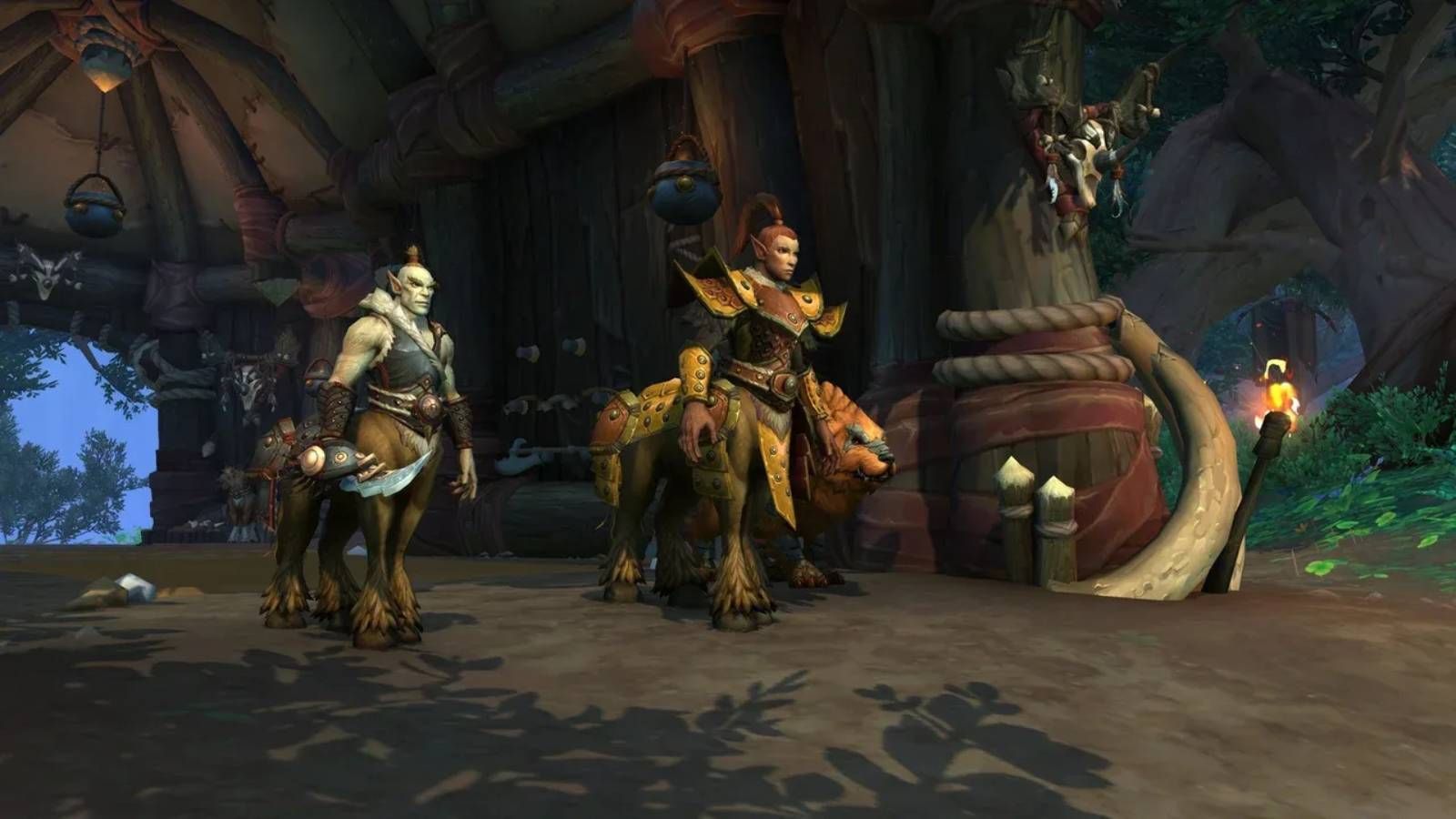 Screenshot from World of Warcraft of a few centaurs