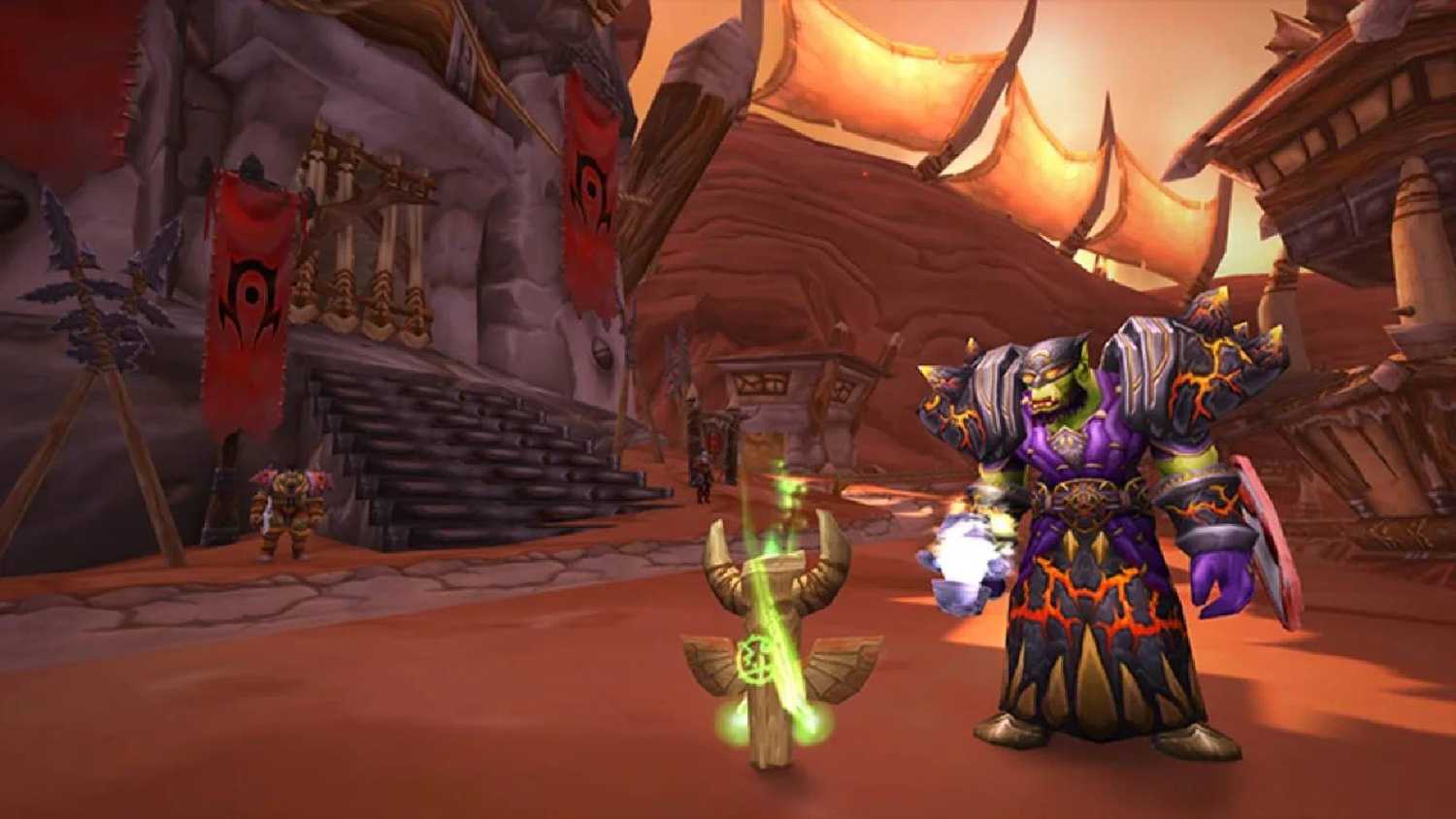 Screenshot from World of Warcraft of an orc from the Horde