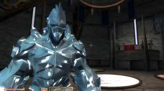 An image from the game The Elder Scrolls IV: Oblivion, showing a creature made of frost, from the expansion Shivering Isles.