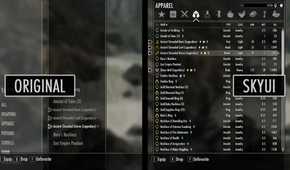 An in-game screenshot of SkyUI