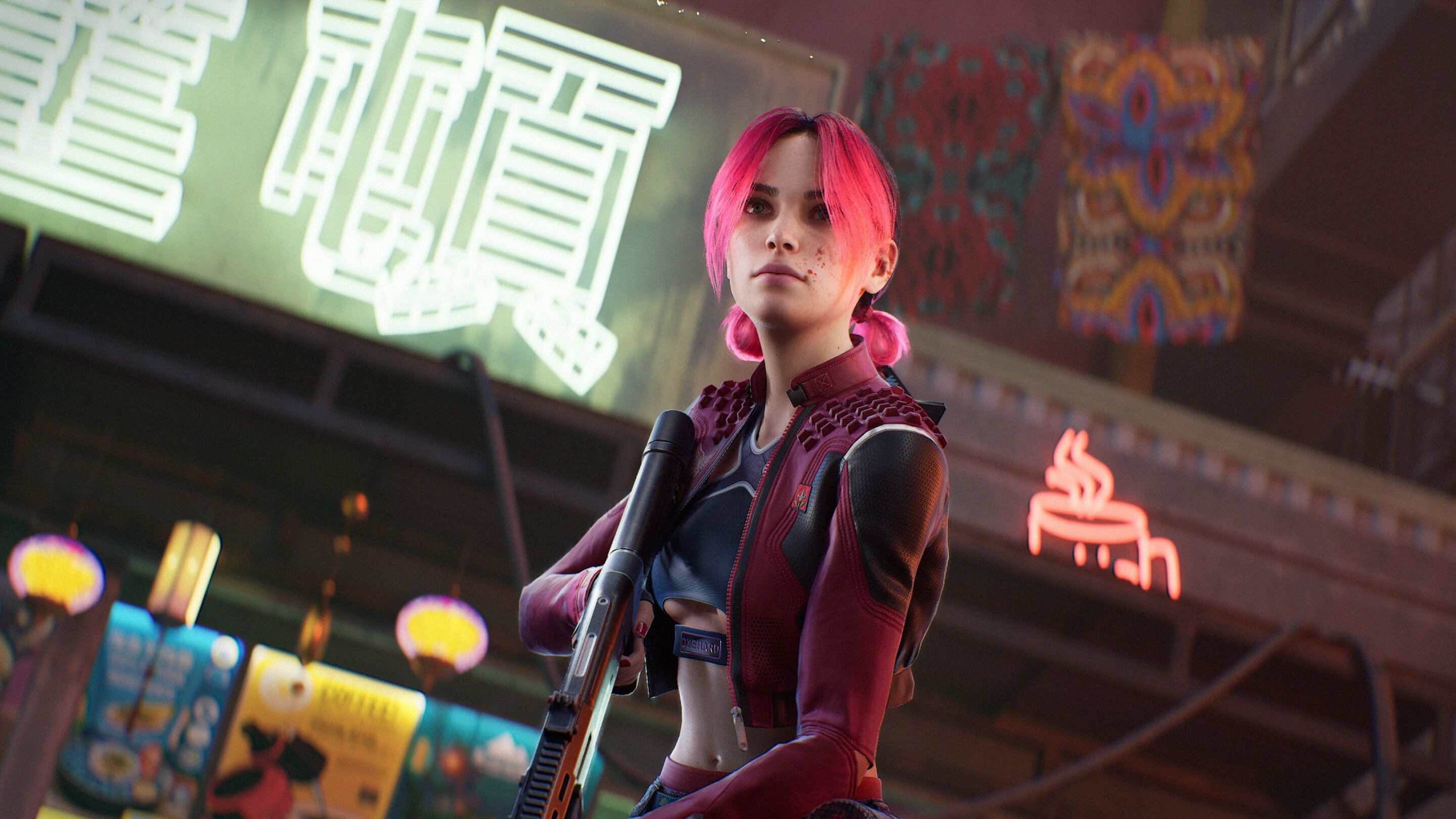Screenshot from Spine This is Gun Fu video game of main female character Redline.