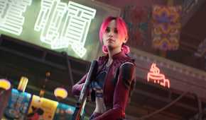 Screenshot from Spine This is Gun Fu video game of main female character Redline.