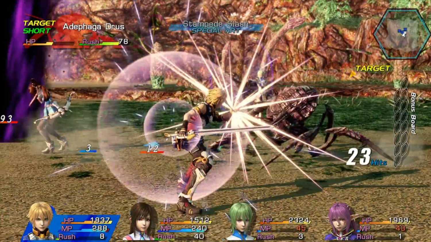 Screenshot from Star Ocean the Last Hope of combat