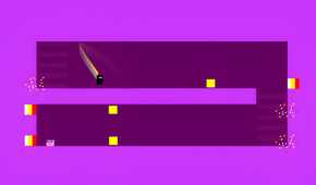 A screenshot from the game Super Meat Boy, showing a purple bonus level.