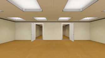 A screenshot from Stanley choosing to go to the left or right door