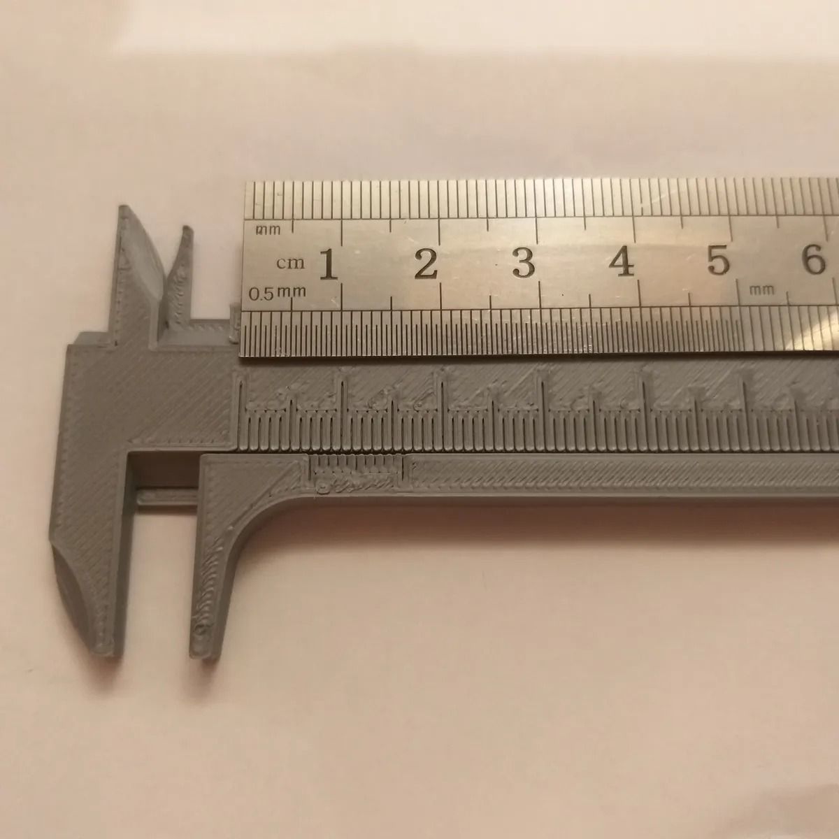 Vernier caliper with a ruler