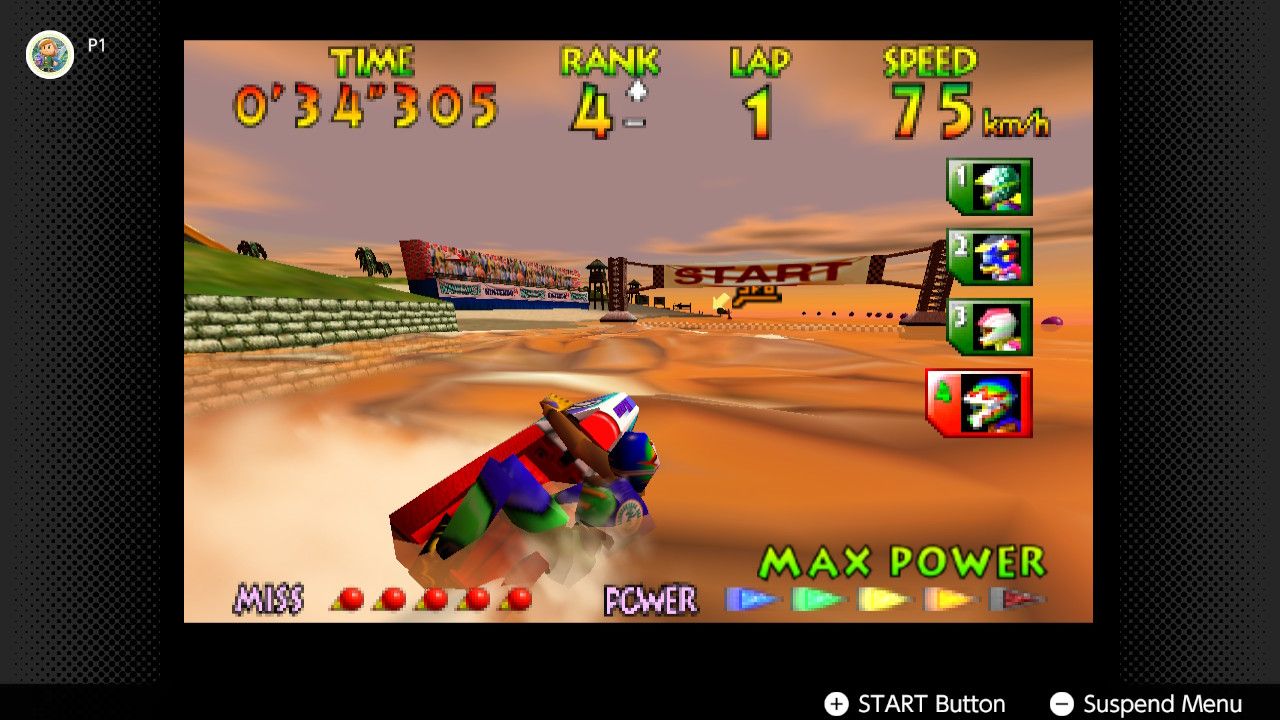 Screenshot of Wave Race 64 running on the Nintendo Switch