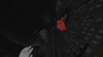 Screenshot from White Knuckle video game of character holding onto ledge while one hand gets increasingly red