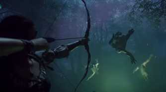 Fable woman shooting bow at goblin