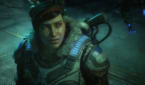 Gears of War female soldier in the dark