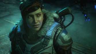Gears of War female soldier in the dark