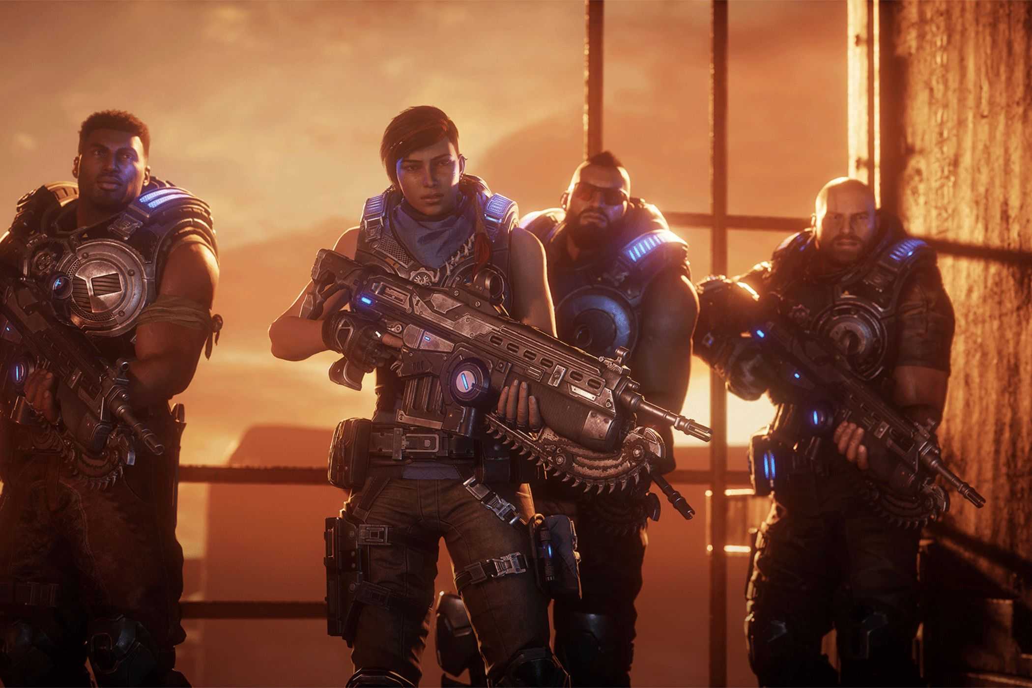 Gears of War team of soldiers ready for battle