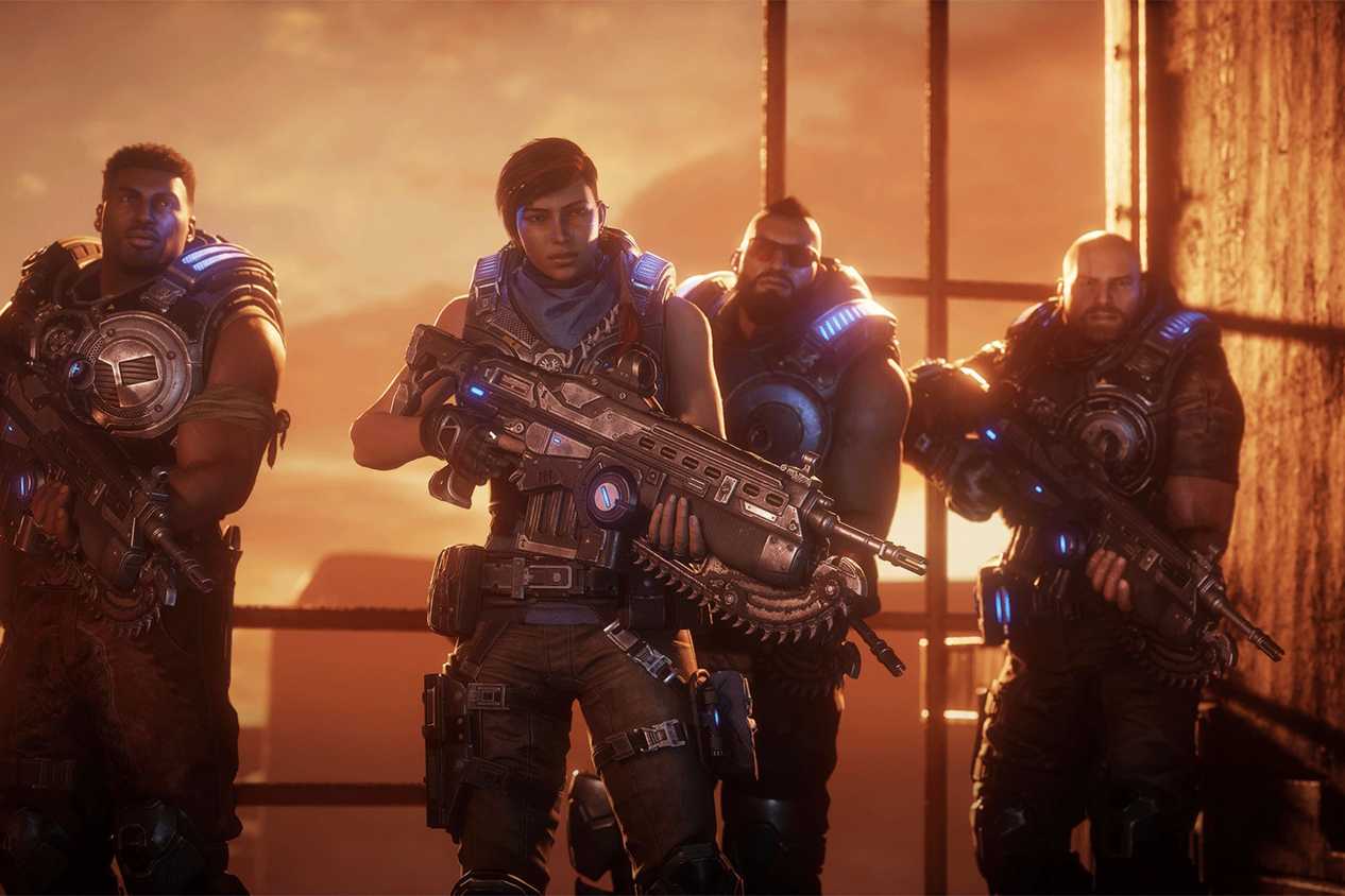 Gears of War team of soldiers ready for battle