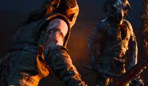Hellblade 2 Senua attacking enemy in tribal garb