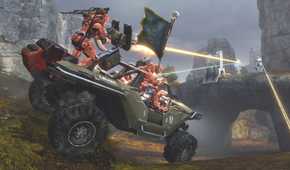 Master Chief Collection red players driving warthog