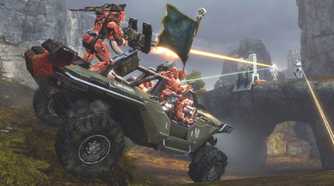Master Chief Collection red players driving warthog