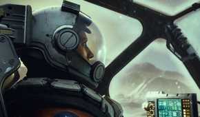 Starfield player in wearing space suit in ship