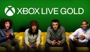 Four people sitting on a gold couch with headphones over their ears and controllers in their hands.
