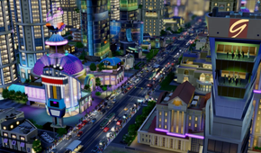 A night setting in SimCity