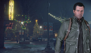 Frank standing with the city behind him