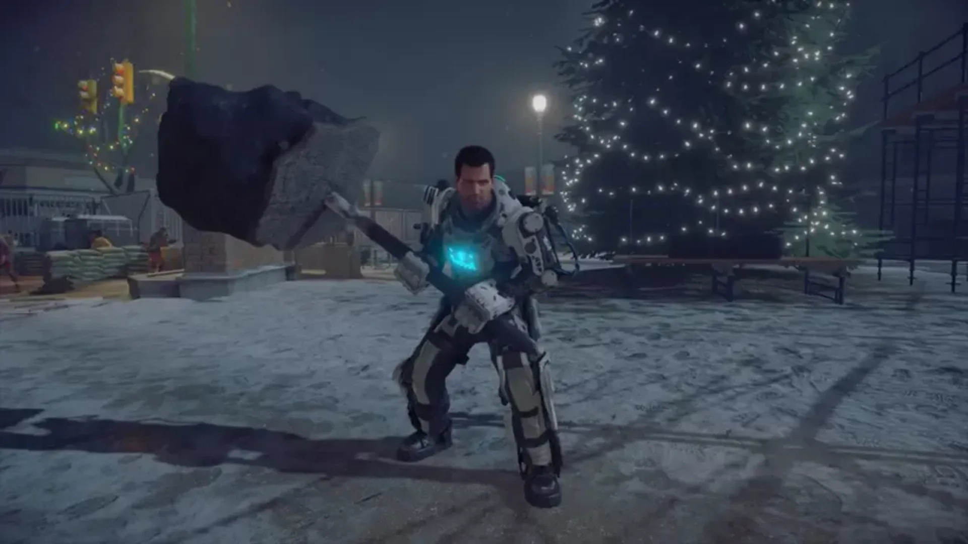 Frank in a full suit of armor