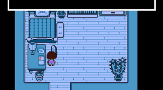 in the bedroom of the main character from Undertale