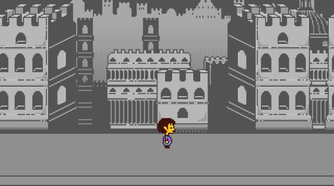 walking through a city in Undertale