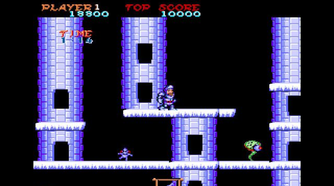 a snowy level in Ghosts 'n Goblins