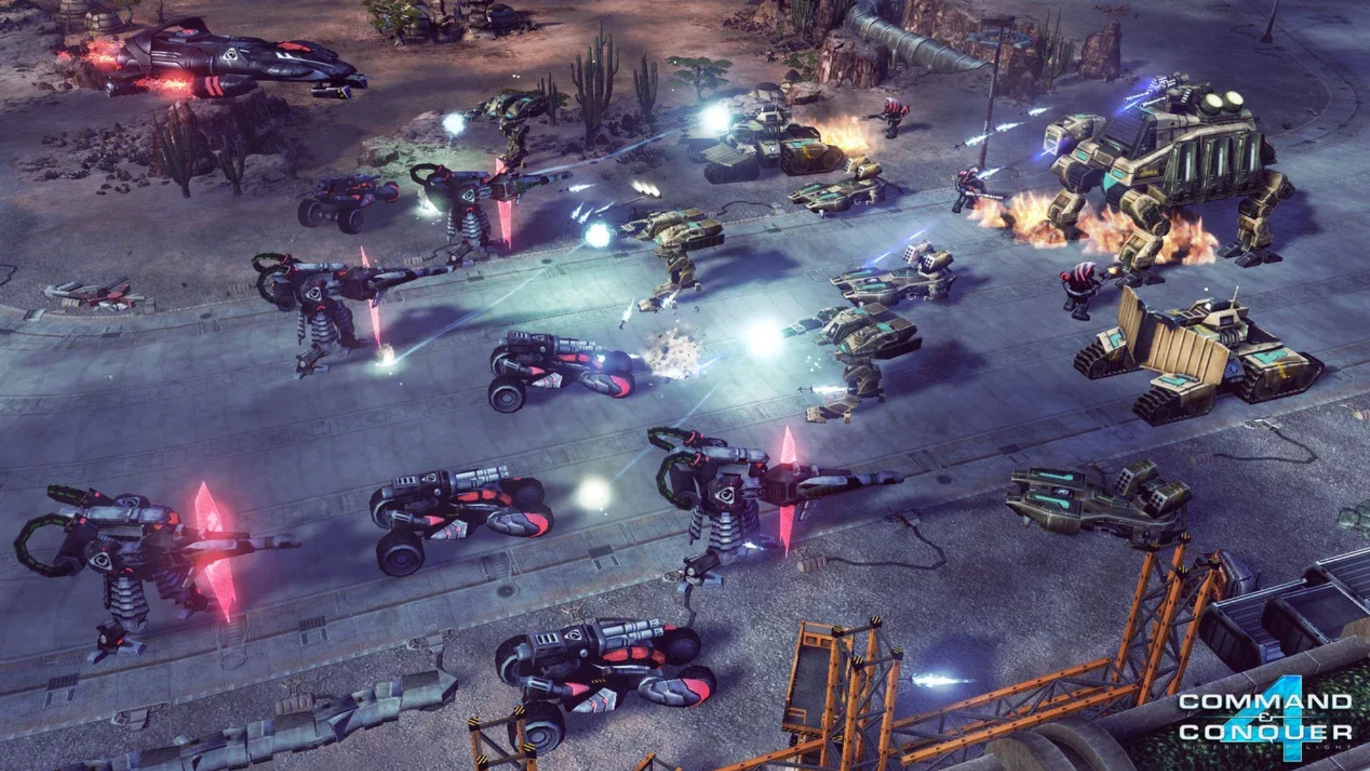 Top down view of vehicle combat
